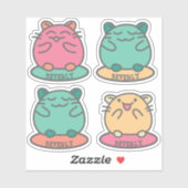 Cute Kawaii Style Cartoon Hamsters op persoonlijke Sticker (Vel)