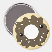 Cute Kawaii Style Chocolate Frosted Donut Magneet (Voorkant / Achterkant)