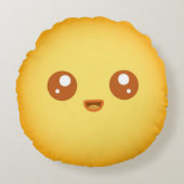 Cute Kawaii Sun Character Rond Kussen (Voorkant)