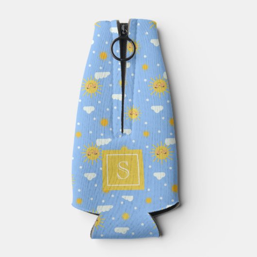 Cute Kawaii Sunshine Clouds Persoonlijk Flesjeskoeler (Achterkant)