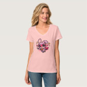 Cute Kawaii Superheld Konijn Dames T-Shirt  (Voorkant volledig)