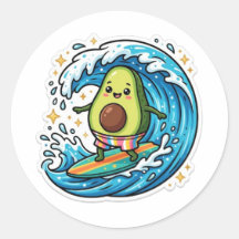 Cute Kawaii Surfende Avocado Oceaangolf ZomerStick