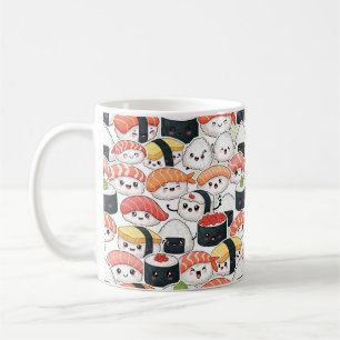 Cute Kawaii Sushi Patroon Koffiemok   Leuke Foodie