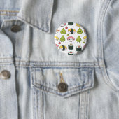 Cute Kawaii Sushi Pattern Button | Fun Foodie Pin  (In situ)