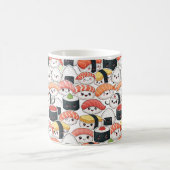Cute Kawaii Sushi Pattern Coffee Mug | Fun Foodie Koffiemok (Center)