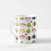 Cute Kawaii Sushi Pattern Coffee Mug Koffiemok (Voorkant links)