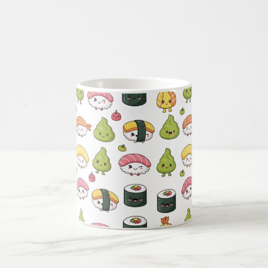 Cute Kawaii Sushi Pattern Coffee Mug Koffiemok (Center)
