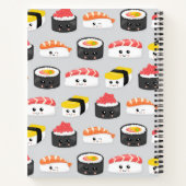 Cute Kawaii Sushi Personalized Kinder Recipe Notitieboek (Achterkant)