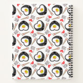 Cute Kawaii Sushi Whimsical Pattern Personalized Notitieboek (Achterkant)