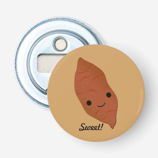 Cute Kawaii Sweet Potato Button Flesopener (Voorkant)