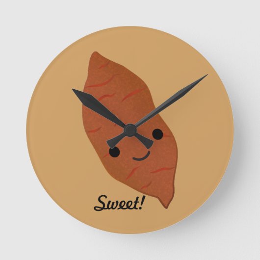 Cute Kawaii Sweet Potato Ronde Klok (Voorkant)