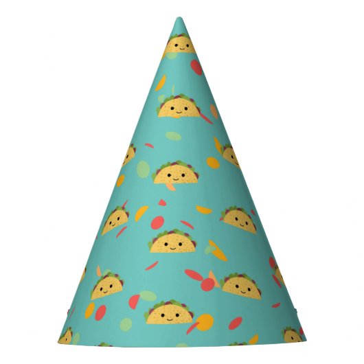 Cute Kawaii Taco Pattern Feesthoedjes (Voorkant)