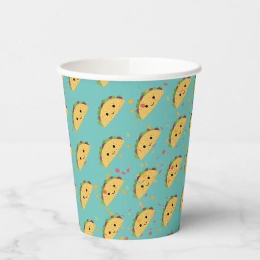 Cute Kawaii Taco Pattern Papieren Bekers (Links)