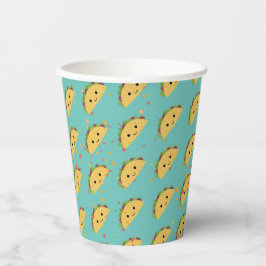 Cute Kawaii Taco Pattern Papieren Bekers