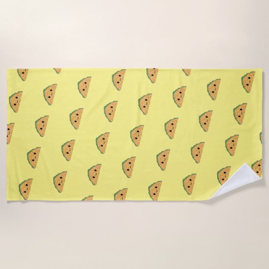 Cute Kawaii Taco Pattern Strandlaken (Voorkant)