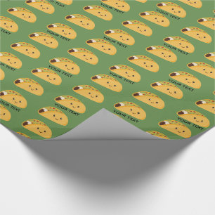 Cute Kawaii Taco Personalized Pattern Cadeaupapier