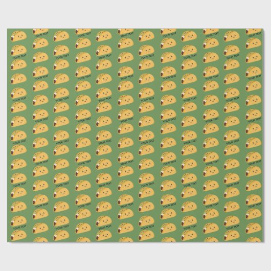 Cute Kawaii Taco Personalized Pattern Cadeaupapier (Vlak)