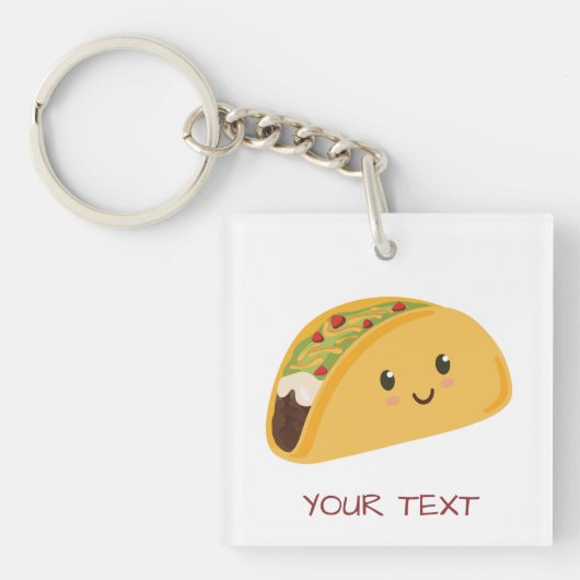 Cute Kawaii Taco Persoonlijke Taco-bout Geweldige Sleutelhanger (Voorkant)
