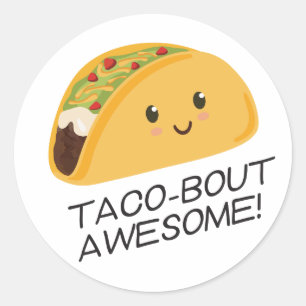 Cute Kawaii Taco Taco Geweldige Ronde Sticker