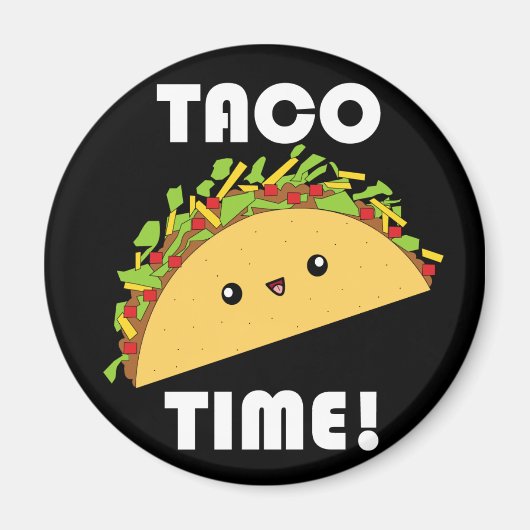 Cute kawaii Taco Time! Magneet (Voorkant)