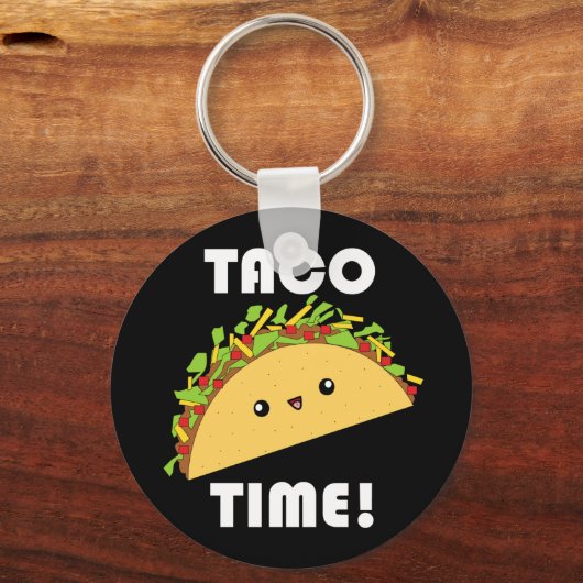 Cute kawaii Taco Time! sleutelhanger (Voorkant)