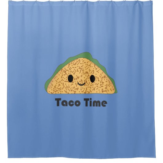 Cute Kawaii Taco Time Taco Douchegordijn (Voorkant)