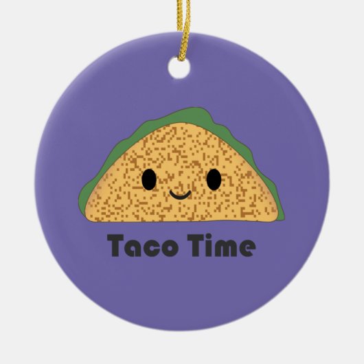 Cute Kawaii Taco Time Taco Keramisch Ornament (Voorkant)