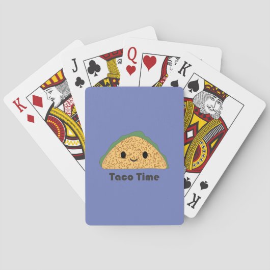 Cute Kawaii Taco Time Taco Pokerkaarten (Achterkant)
