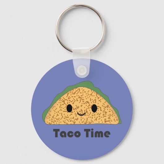 Cute Kawaii Taco Time Taco Sleutelhanger (Voorkant)