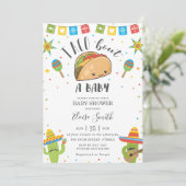 Cute Kawaii Taco'Bout a Baby Fiesta Baby shower Kaart (Staand voorkant)