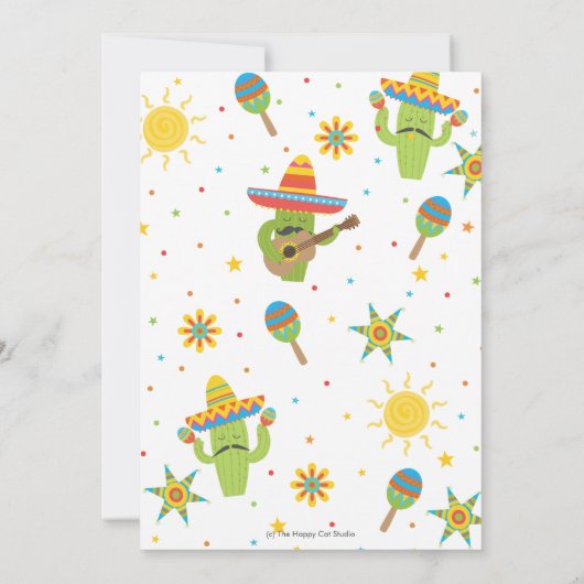 Cute Kawaii Taco'Bout a Baby Fiesta Baby shower Kaart (Achterkant)