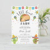 Cute Kawaii Taco'Bout a Baby Fiesta Baby shower Kaart (Staand voorkant)