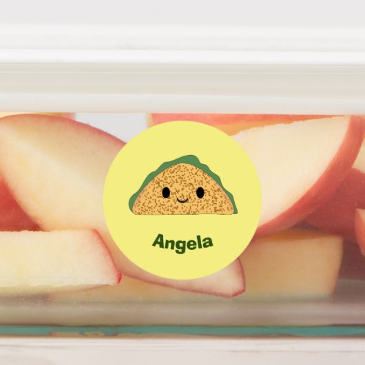 Cute Kawaii Tacos Labels (Aangebracht)