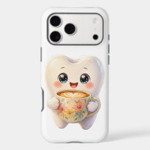 Cute Kawaii Tand Mobiele Hoesje met Koffie Latte