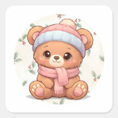Cute Kawaii Teddy Bear Sticker  (Voorkant)