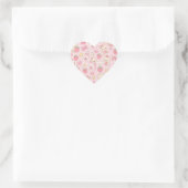 Cute Kawaii Teddy Bear Strawberry Pattern | Pink  Hart Sticker (Tas)