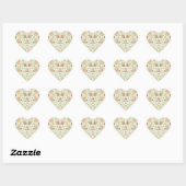 Cute Kawaii Teddy Bear Strawberry Picnic Pattern Hart Sticker (Vel)