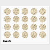 Cute Kawaii Teddy Bear Study Pattern | Cozy Readin Ronde Sticker (Vel)