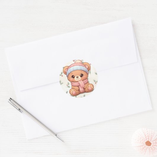 Cute Kawaii Teddy Bear Winter Sticker (Envelop)