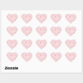 Cute Kawaii Teddy Bears & Strawberries Pattern  Hart Sticker (Vel)