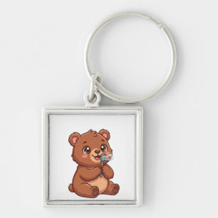 Cute Kawaii Teddydbeer Baby T-shirt Sleutelhanger