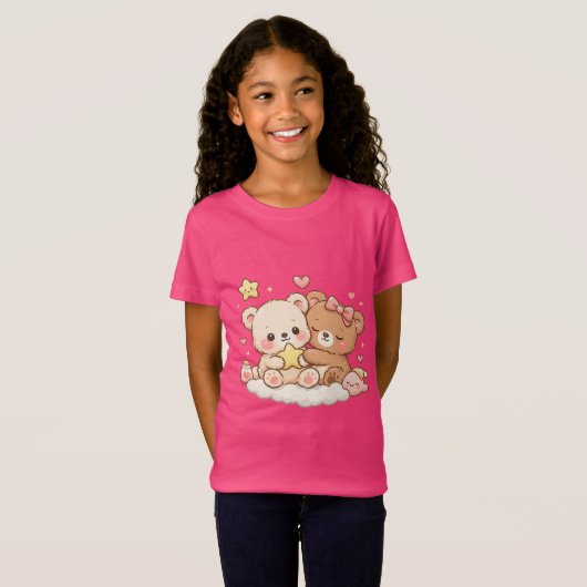 Cute Kawaii Teddyshirt voor Kinderen T-shirt (Voorkant volledig)