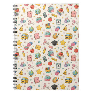 Cute Kawaii Terug naar School Spiraal Notebook Notitieboek
