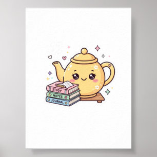 Cute Kawaii Theepot Studie Notities Journal Sticke Poster