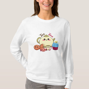 Cute Kawaii Theetijd & Zoete Illustratie T-shirt