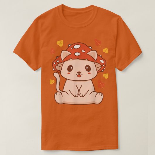 Cute Kawaii Toadstool Cat - Aesthetische paddensto T-shirt (Design voorkant)