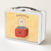 Cute kawaii toast en red toaster cartoon (Voorkant)