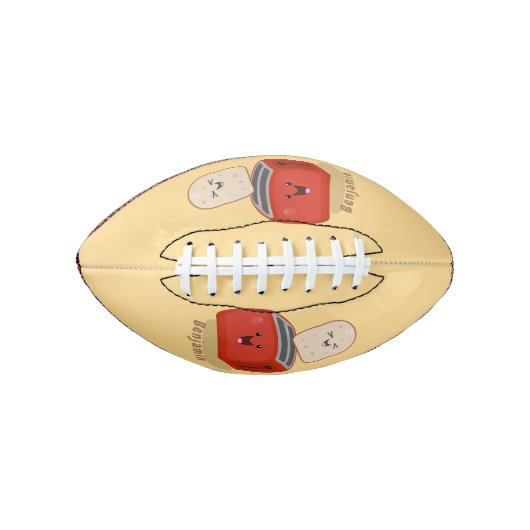 Cute kawaii toast en red toaster cartoon american football (Voorkant)