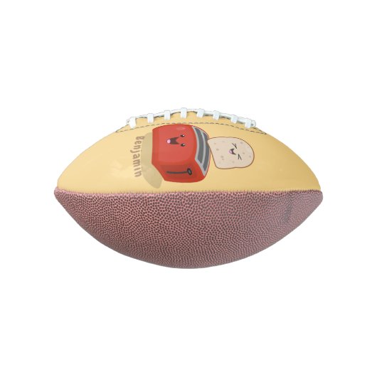 Cute kawaii toast en red toaster cartoon american football (Gedraaid 90)