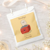 Cute kawaii toast en red toaster cartoon bedankzakje (Geknipt)